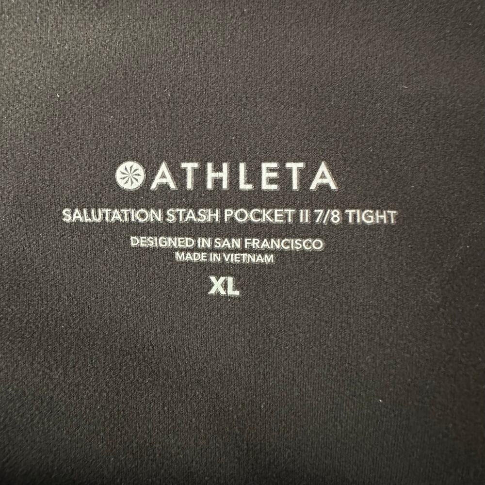 Athleta Salutation Stash Pocket 7/8 Tight Leggings Women XL Black Yoga - Picture 6 of 8